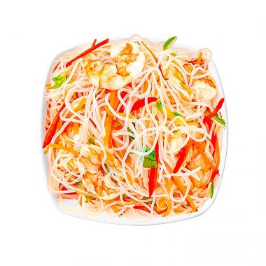 Wok из фунчозы с креветкой